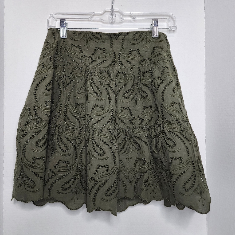 Express Olive Green Lace Skirt